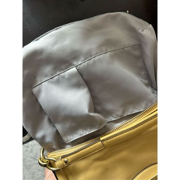Coach Yellow Shoulder Bag with Curved Silhouette - Picture 6 of 7